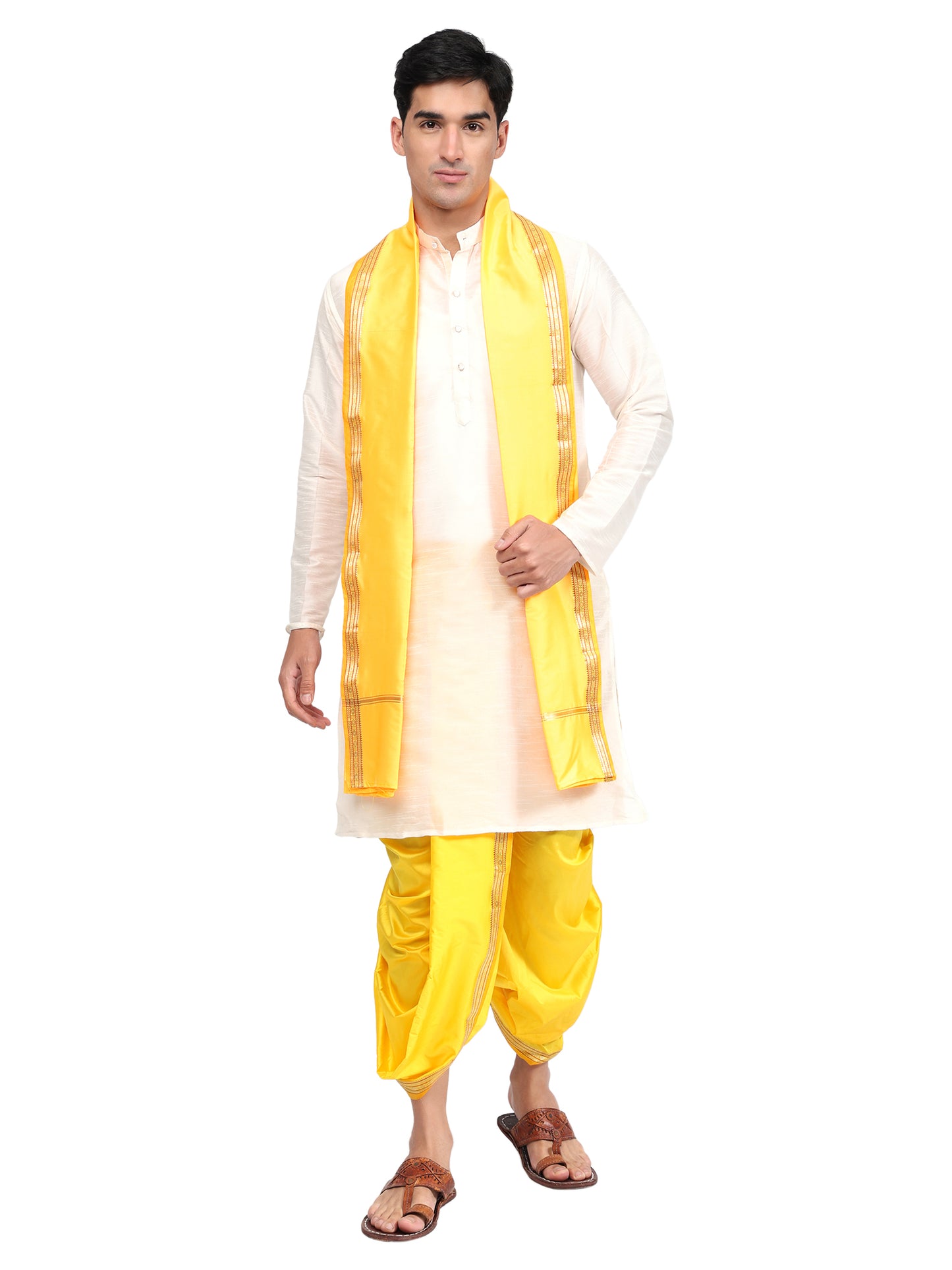 Readymade Dhoti Pant for Men with Silk Kurta and Stole Stole, Colourfull Dhoti Kurta Set