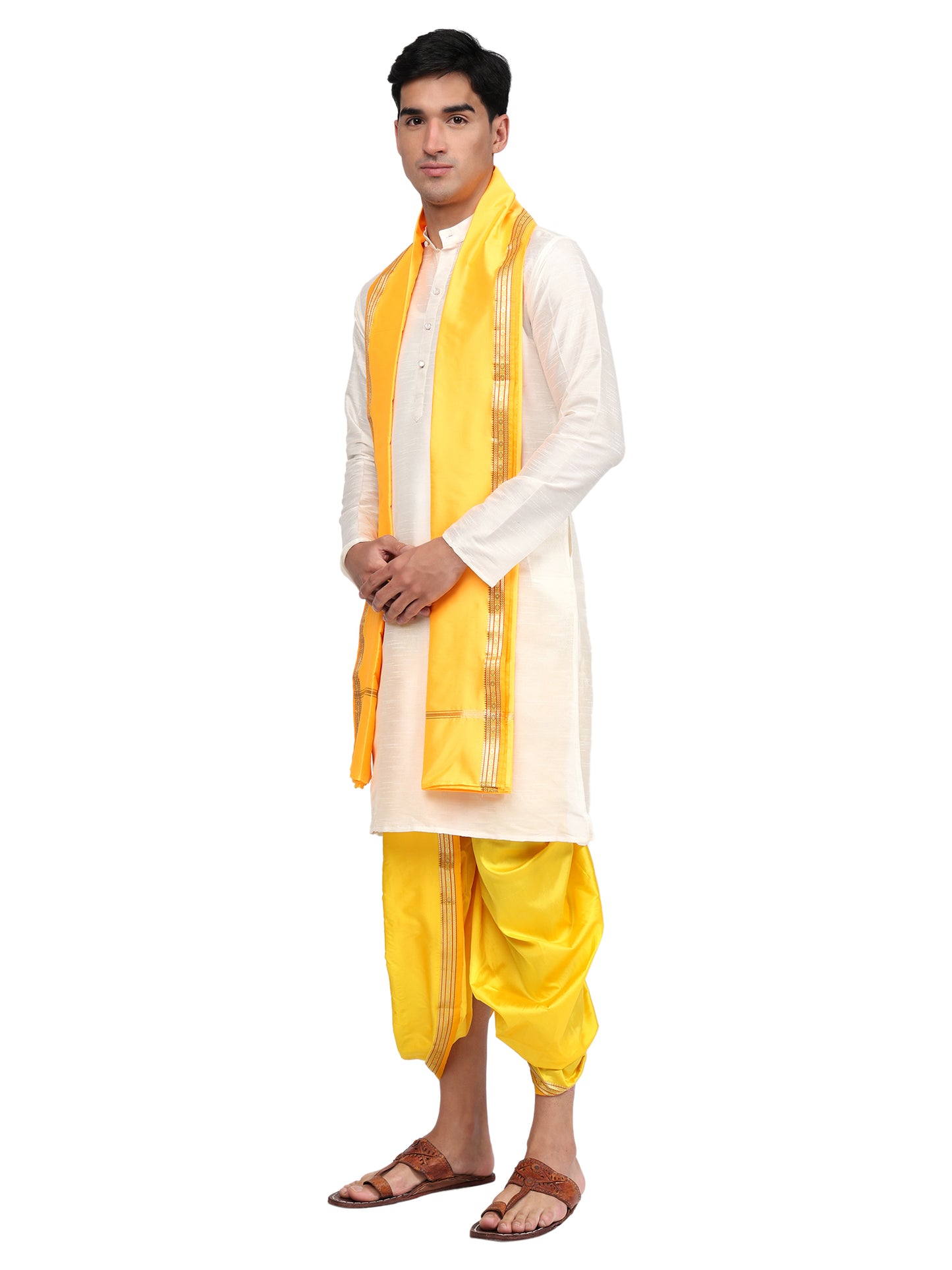 Readymade Dhoti Pant for Men with Silk Kurta and Stole Stole, Colourfull Dhoti Kurta Set