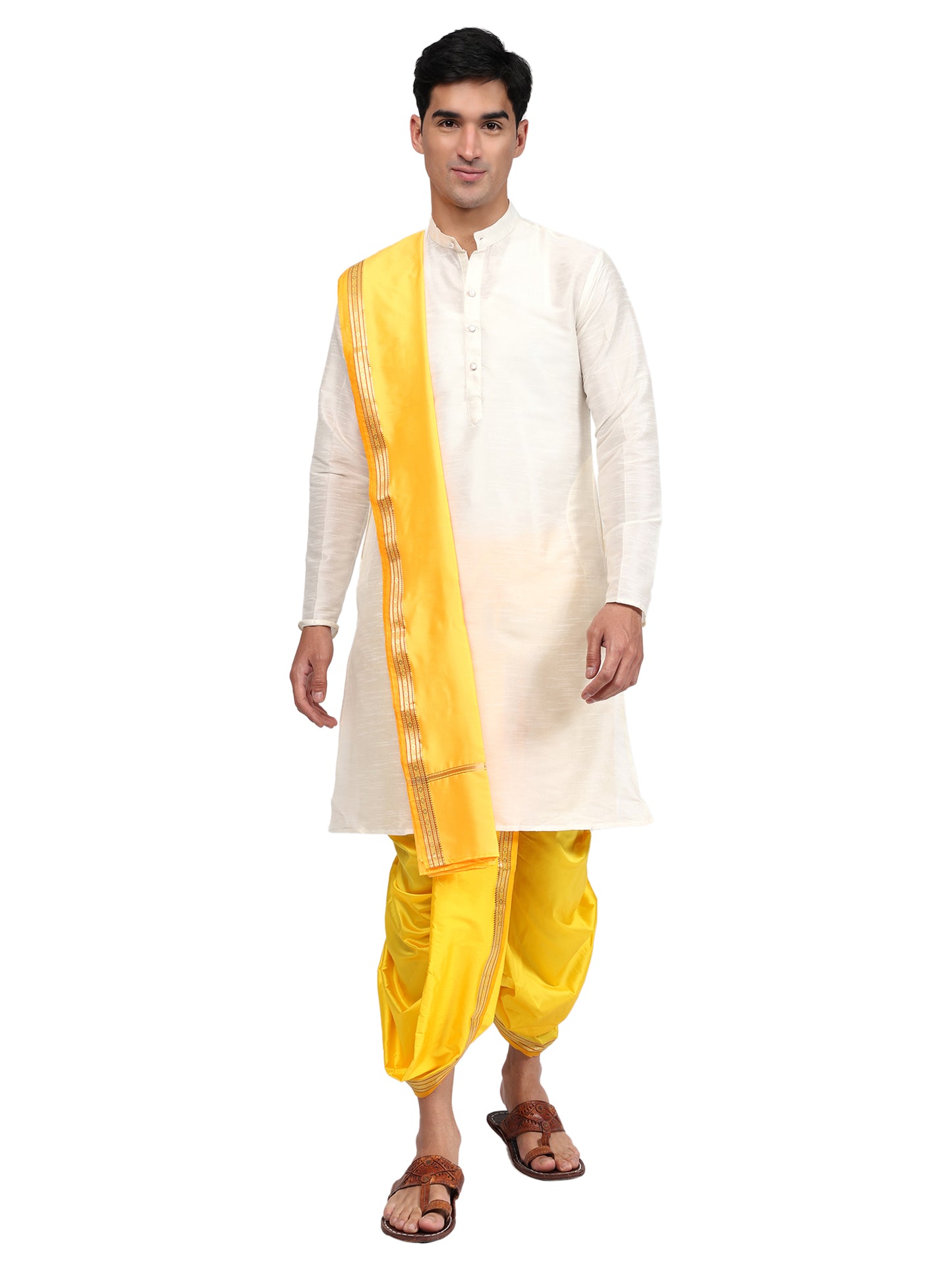 Readymade Dhoti Pant for Men with Silk Kurta and Stole Stole, Colourfull Dhoti Kurta Set