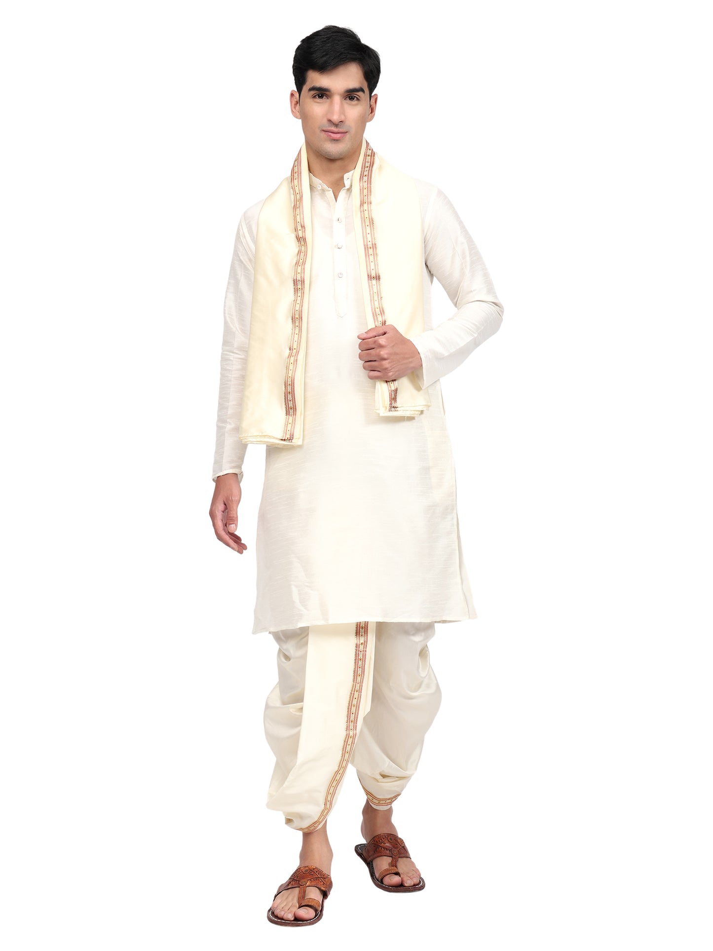 Readymade Dhoti Pant for Men with Silk Kurta and Stole Stole, Colourfull Dhoti Kurta Set