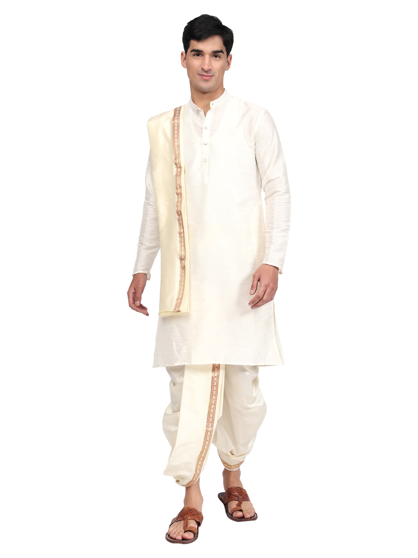 Readymade Dhoti Pant for Men with Silk Kurta and Stole Stole, Colourfull Dhoti Kurta Set