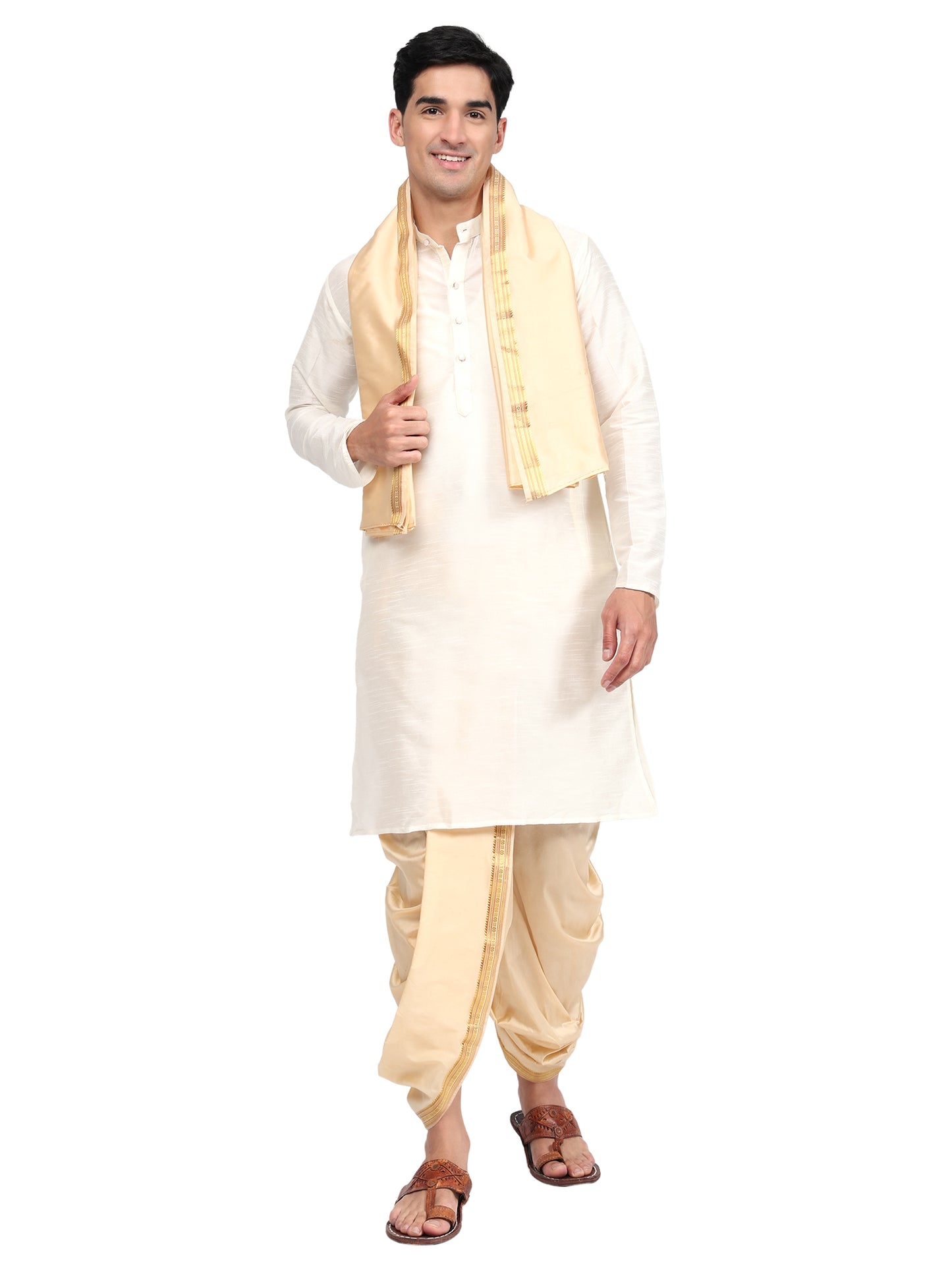 Readymade Dhoti Pant for Men with Silk Kurta and Stole Stole, Colourfull Dhoti Kurta Set