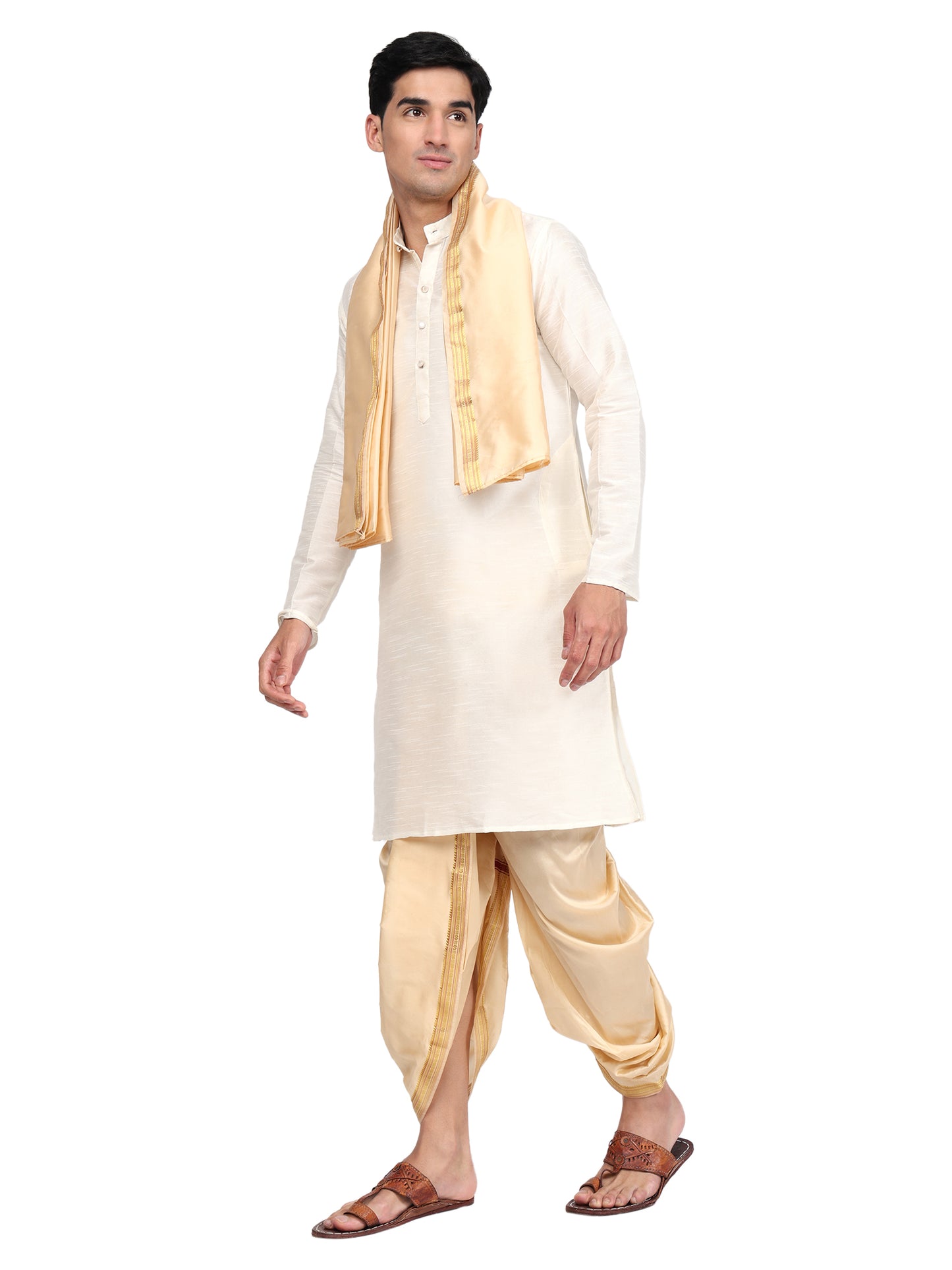 Readymade Dhoti Pant for Men with Silk Kurta and Stole Stole, Colourfull Dhoti Kurta Set