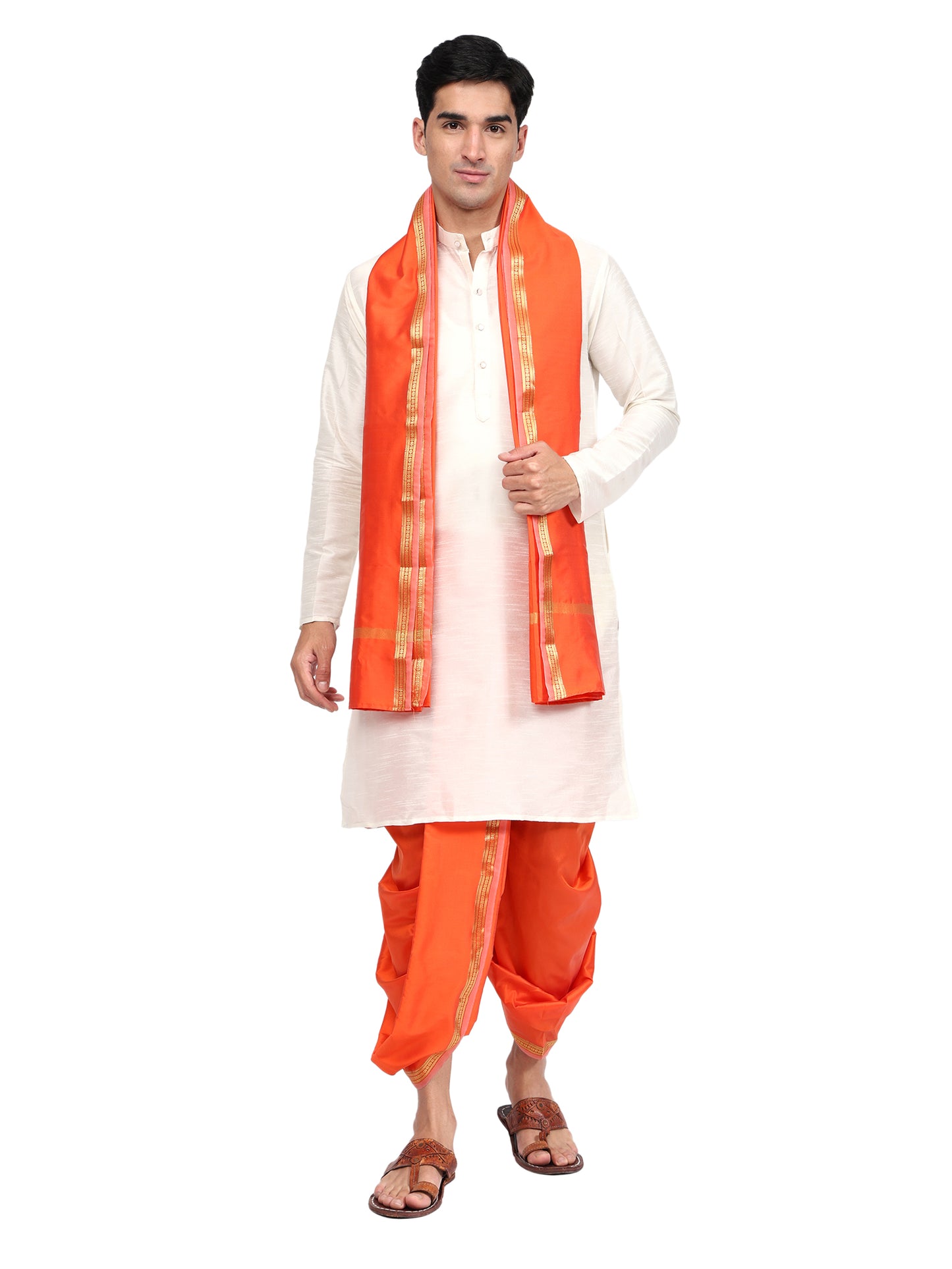 Readymade Dhoti Pant for Men with Silk Kurta and Stole Stole, Colourfull Dhoti Kurta Set