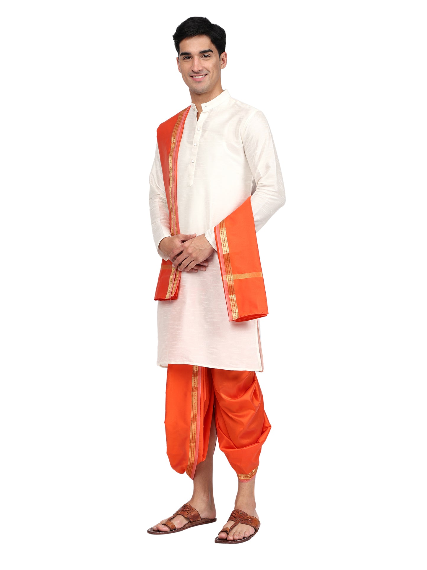 Readymade Dhoti Pant for Men with Silk Kurta and Stole Stole, Colourfull Dhoti Kurta Set