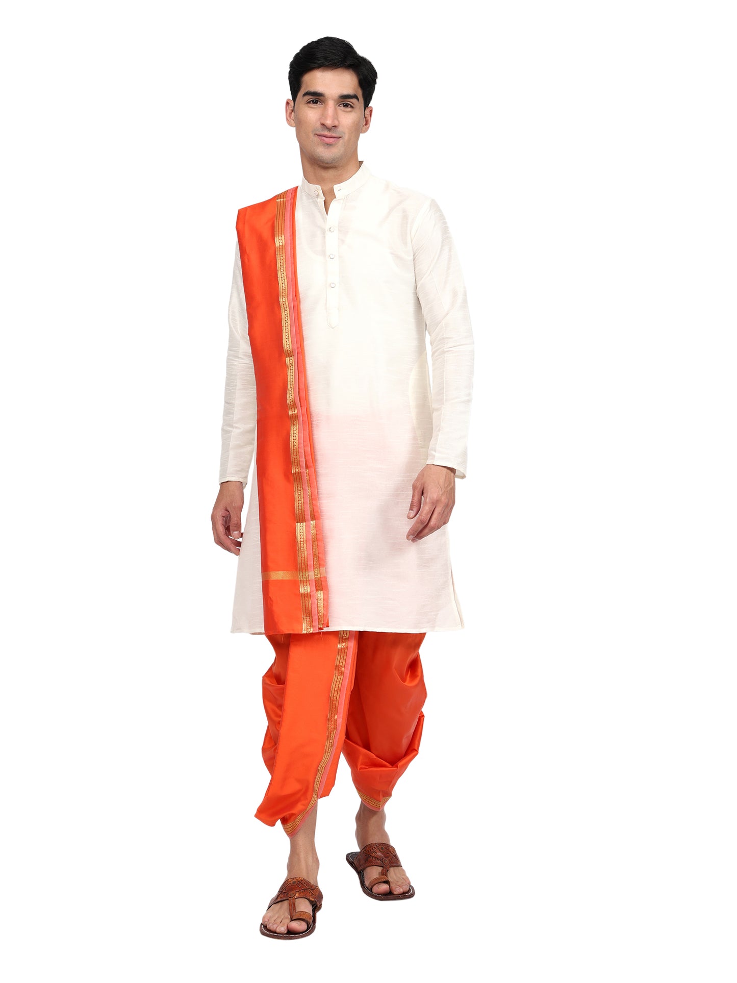 Readymade Dhoti Pant for Men with Silk Kurta and Stole Stole, Colourfull Dhoti Kurta Set