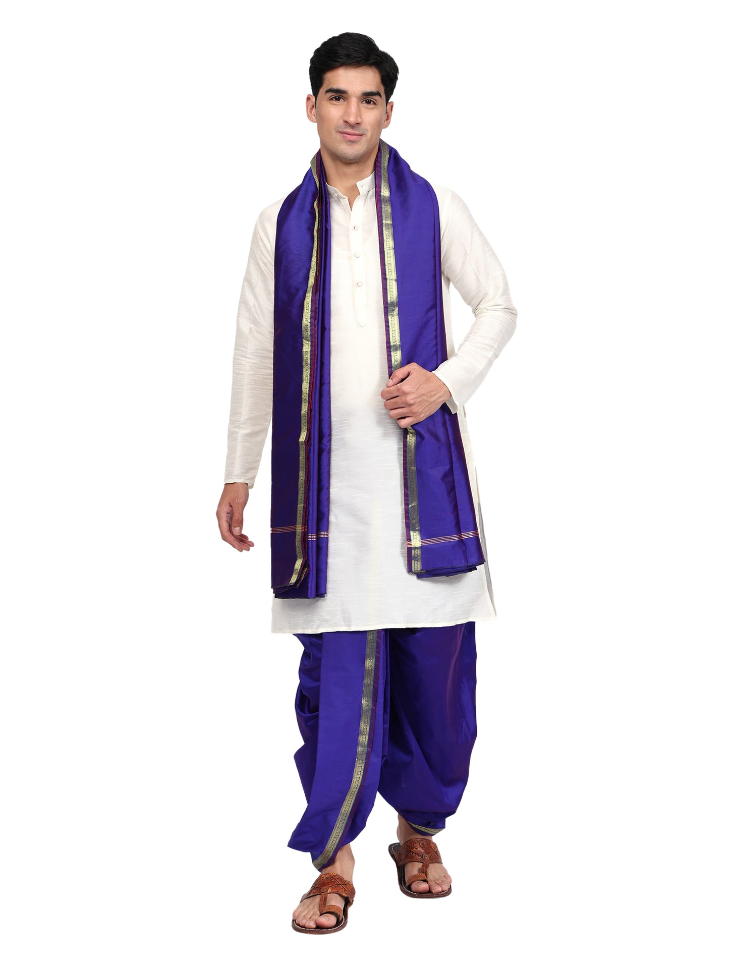 Readymade Dhoti Pant for Men with Silk Kurta and Stole Stole, Colourfull Dhoti Kurta Set