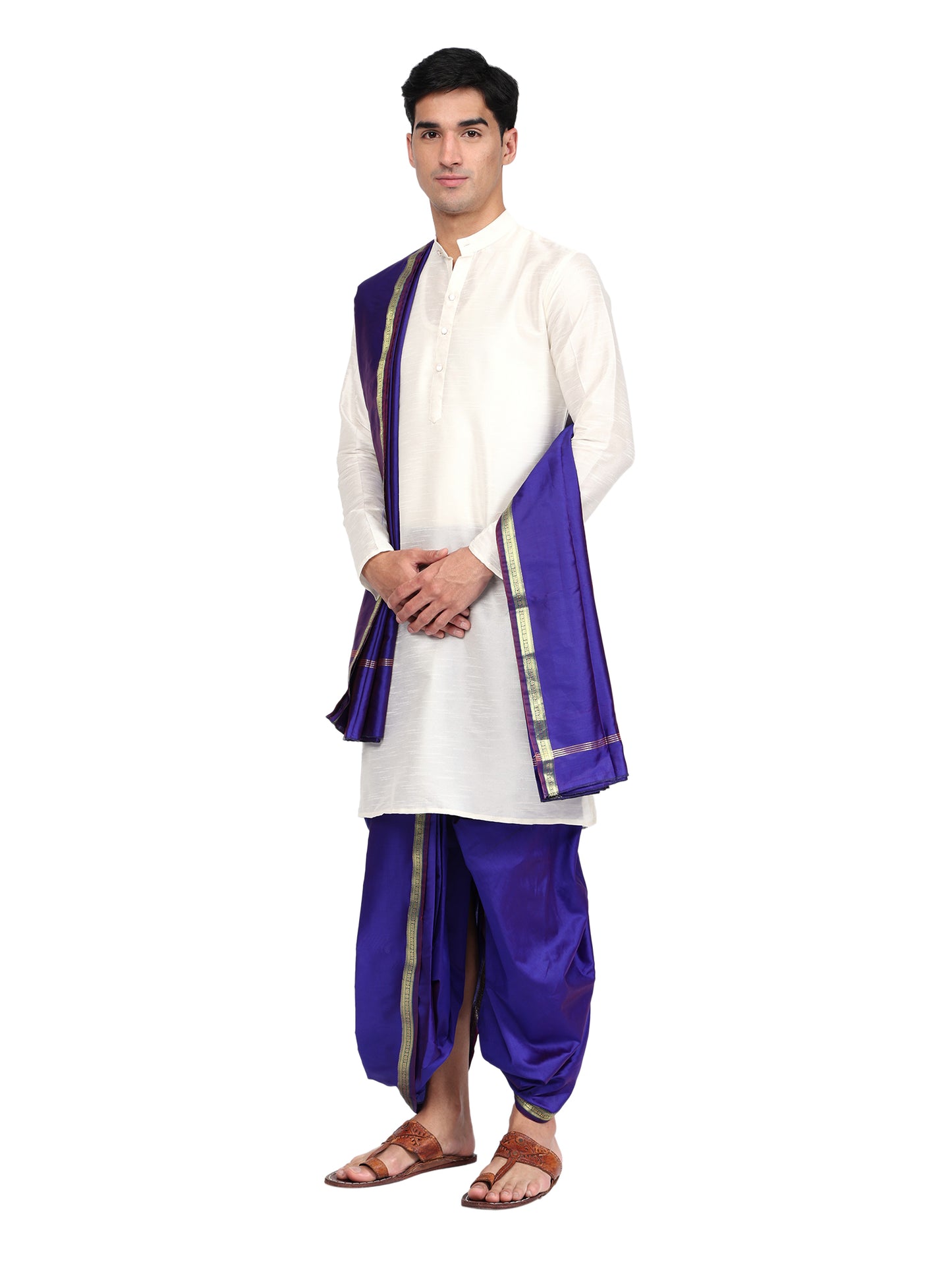 Readymade Dhoti Pant for Men with Silk Kurta and Stole Stole, Colourfull Dhoti Kurta Set