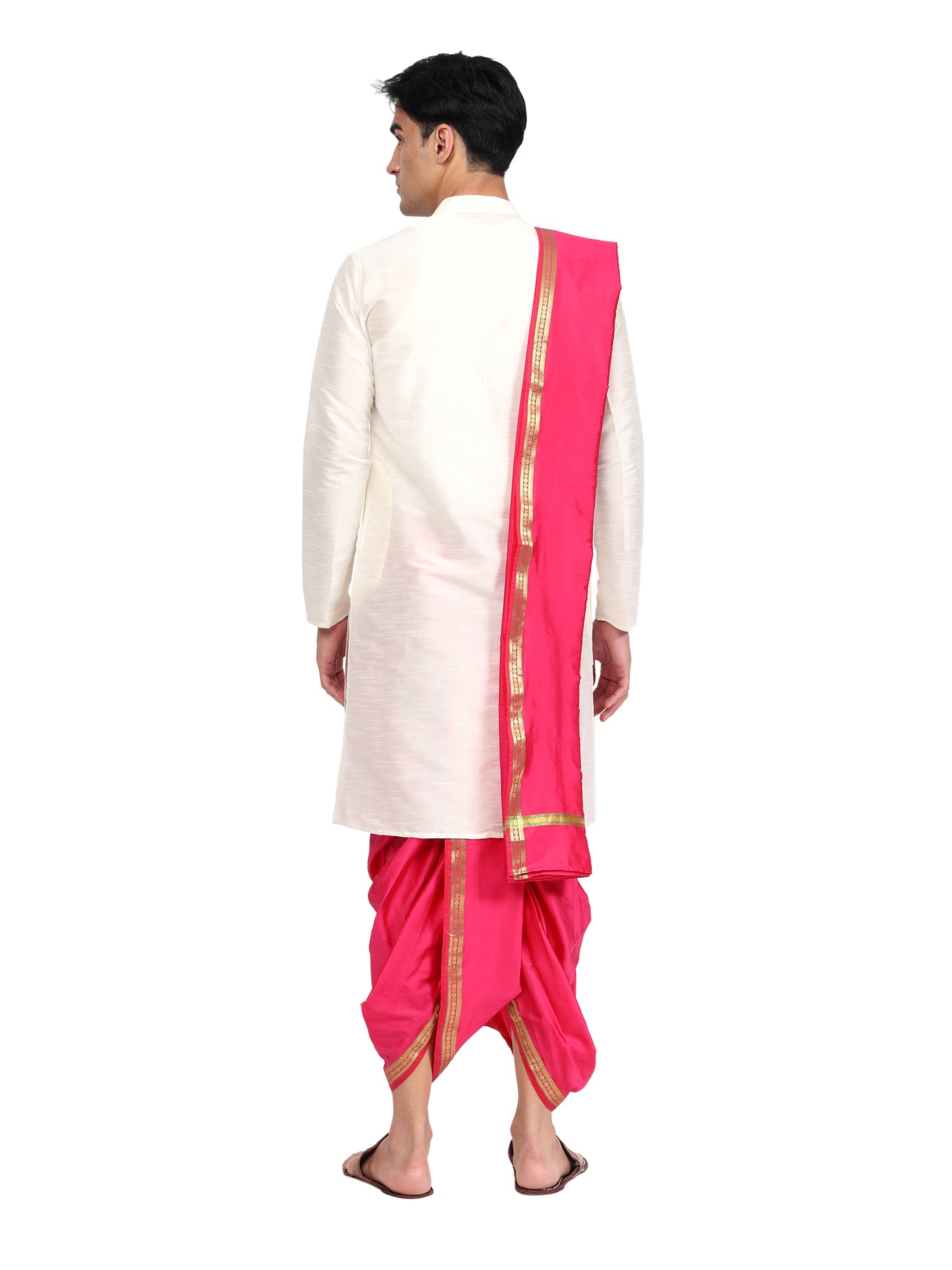 Readymade Dhoti Pant for Men with Silk Kurta and Stole Stole, Colourfull Dhoti Kurta Set