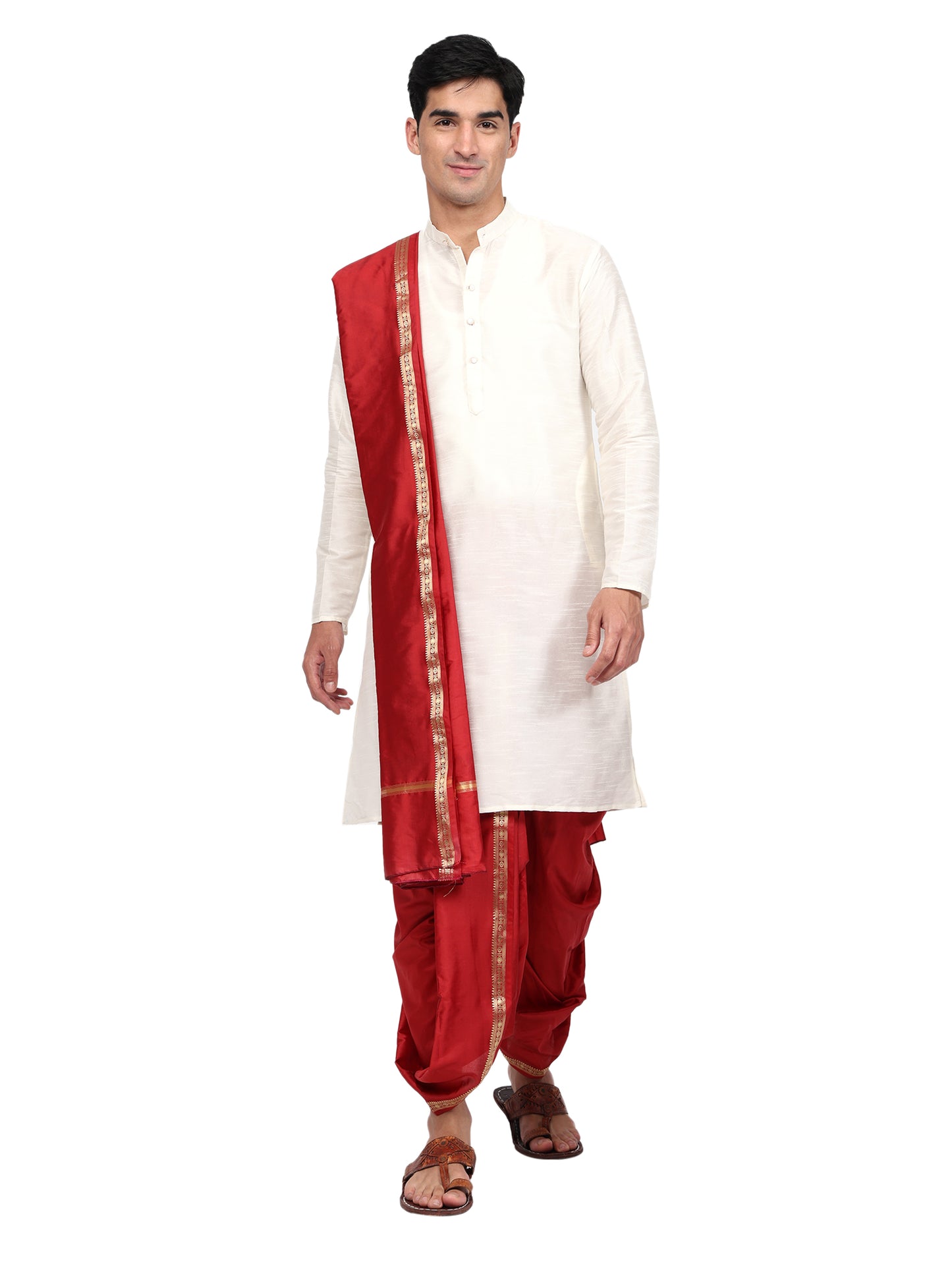 Readymade Dhoti Pant for Men with Silk Kurta and Stole Stole, Colourfull Dhoti Kurta Set