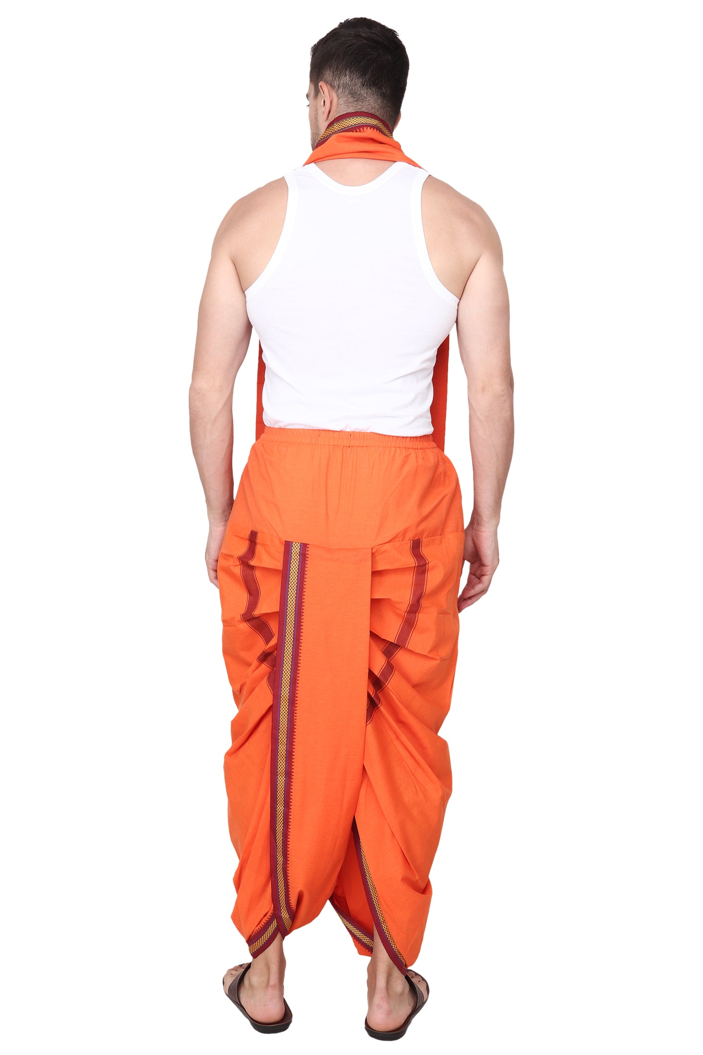 Pure Cotton Ready to Wear Stitched Velcro Dhoti for Men