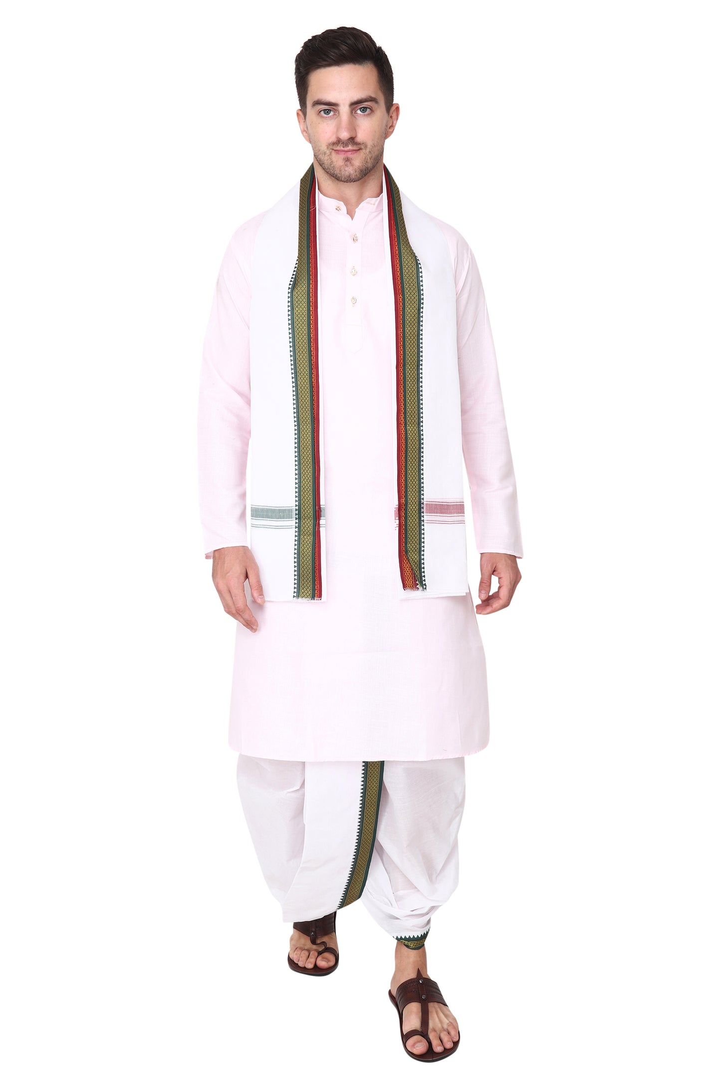 Pure Cotton Ready to Wear Stitched Velcro Dhoti for Men