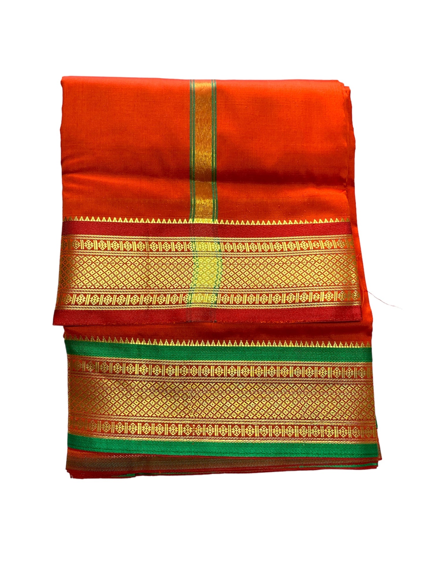 5 Inch Border - Silk Pattu Pancha Vesti Mundu Set - Unstitched Dhoti 4.25 Mtr Dhoti with 2.2 Mtr Stole