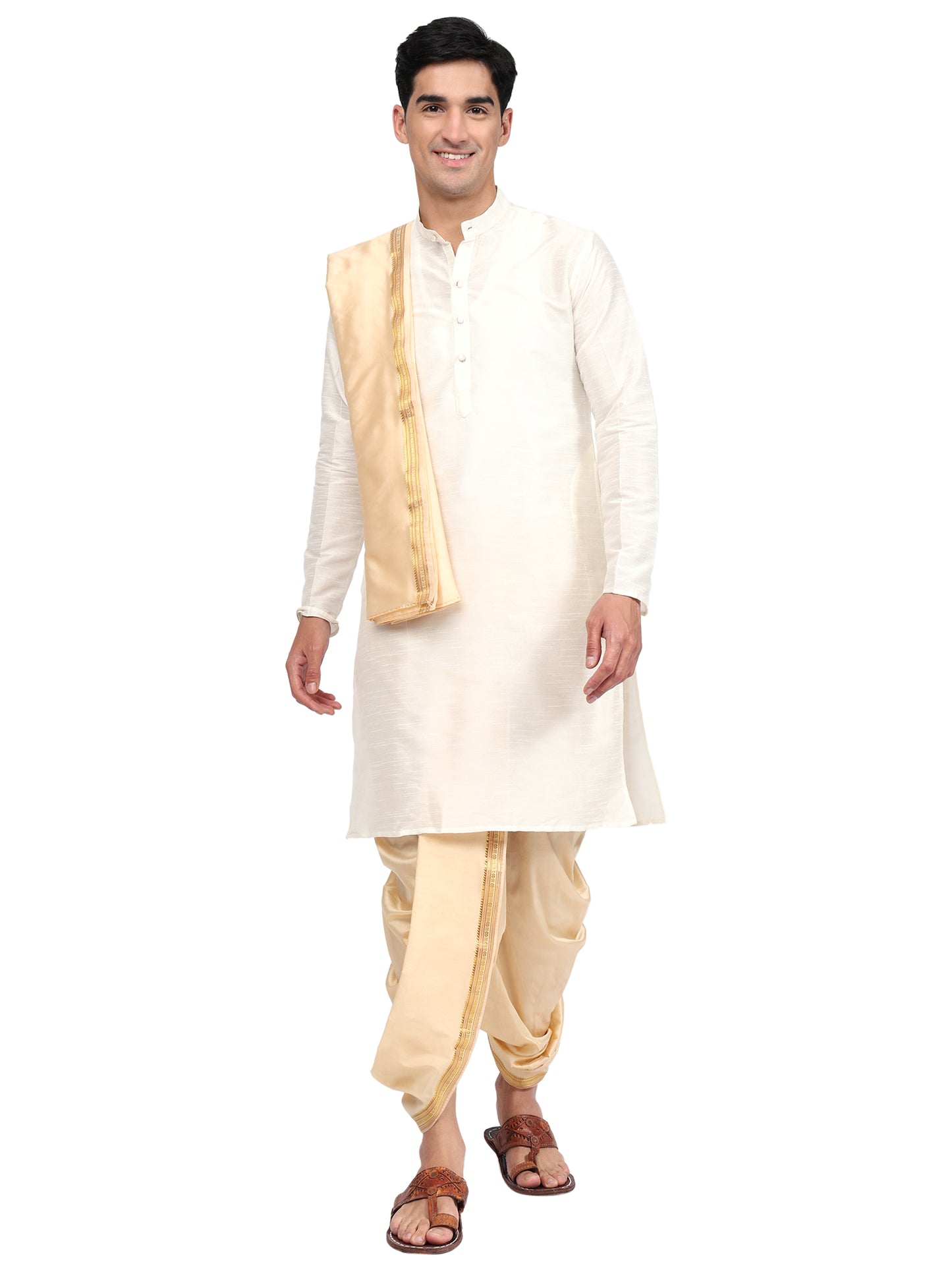 Readymade Dhoti Pant for Men with Silk Kurta and Stole Stole, Colourfull Dhoti Kurta Set