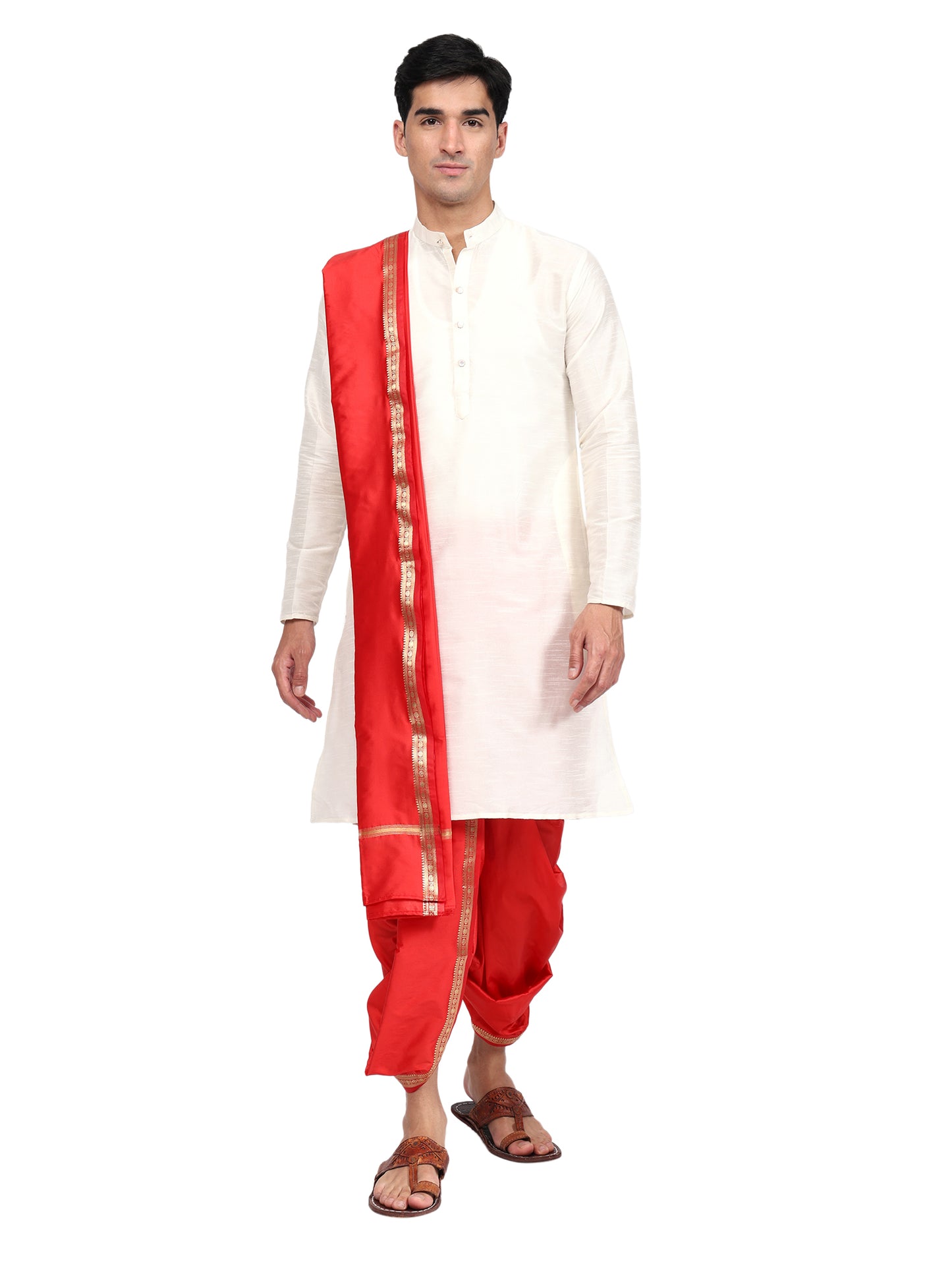 Readymade Dhoti Pant for Men with Silk Kurta and Stole Stole, Colourfull Dhoti Kurta Set