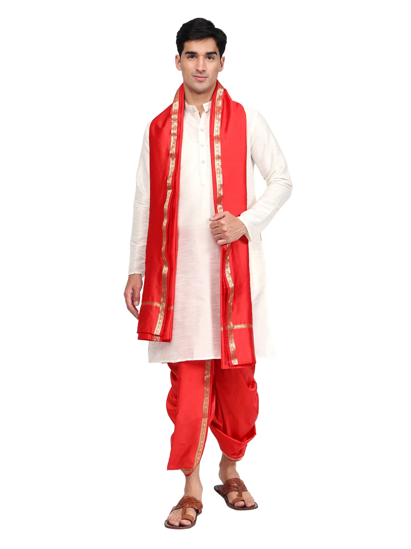 Readymade Dhoti Pant for Men with Silk Kurta and Stole Stole, Colourfull Dhoti Kurta Set