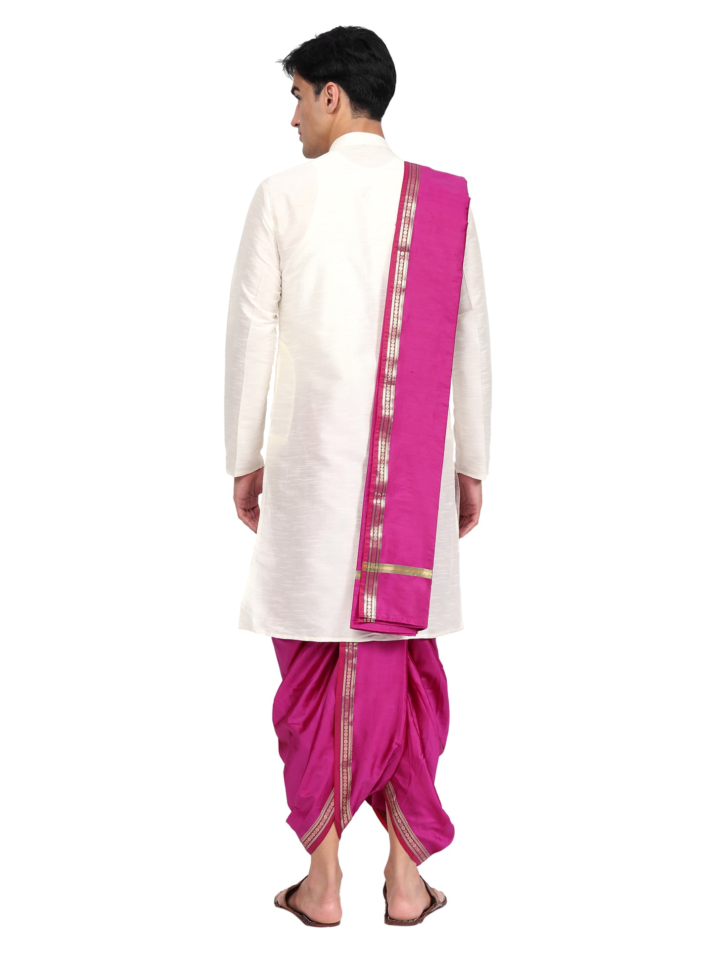 Readymade Dhoti Pant for Men with Silk Kurta and Stole Stole, Colourfull Dhoti Kurta Set