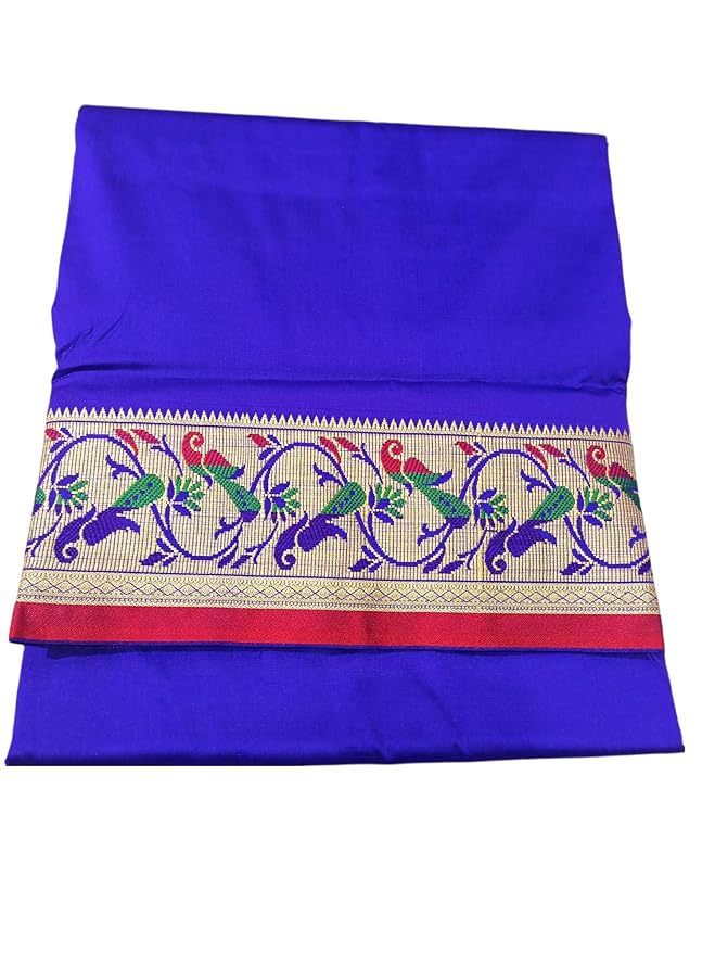 Paithani Mayur Border - Pancha Vesti Mundu Set - Unstitched Dhoti 4.25 Mtr Dhoti with 2.2 Mtr Stole