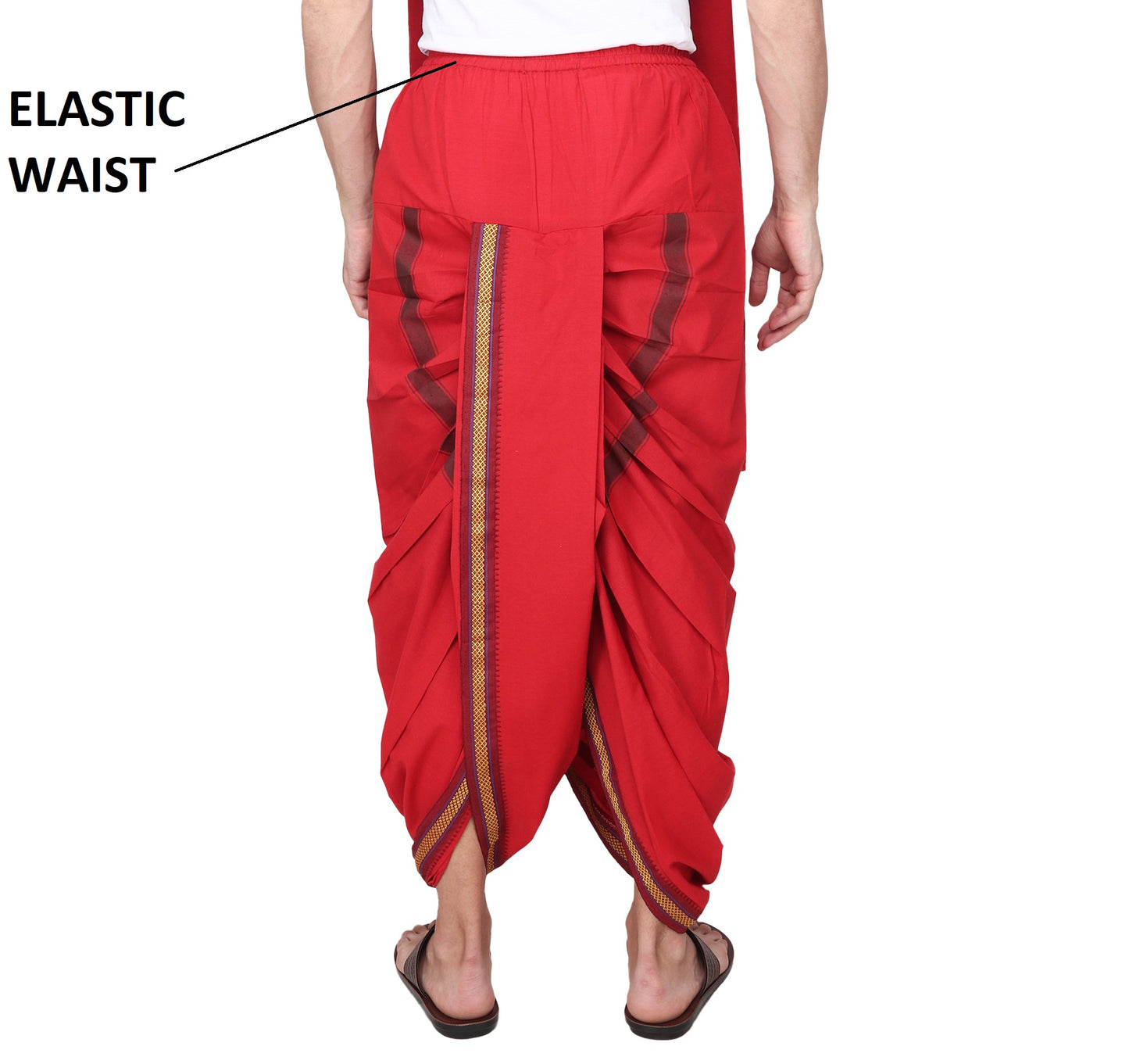 Pure Cotton Ready to Wear Stitched Velcro Dhoti for Men