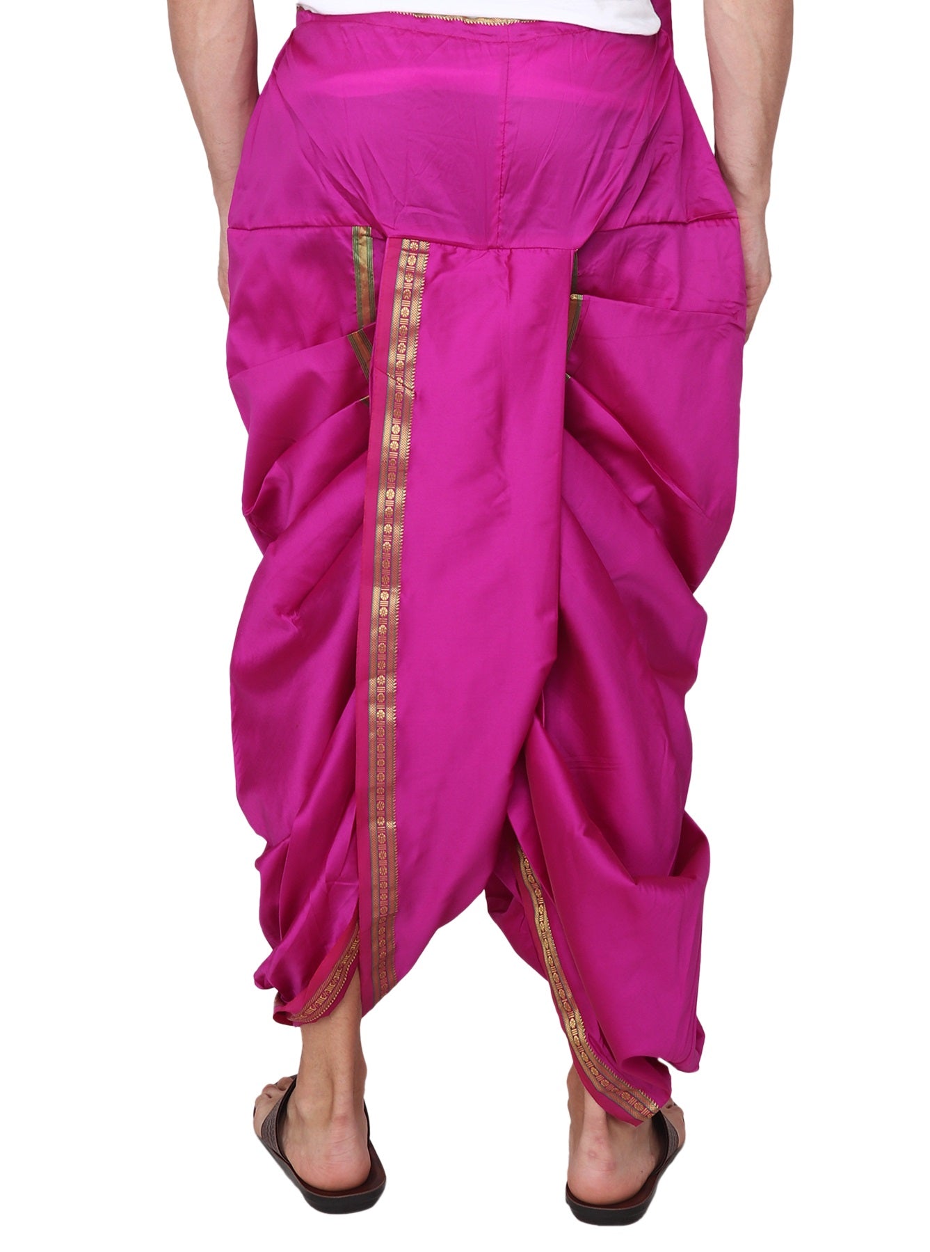 Purple - Megenta Silk Dhoti Set