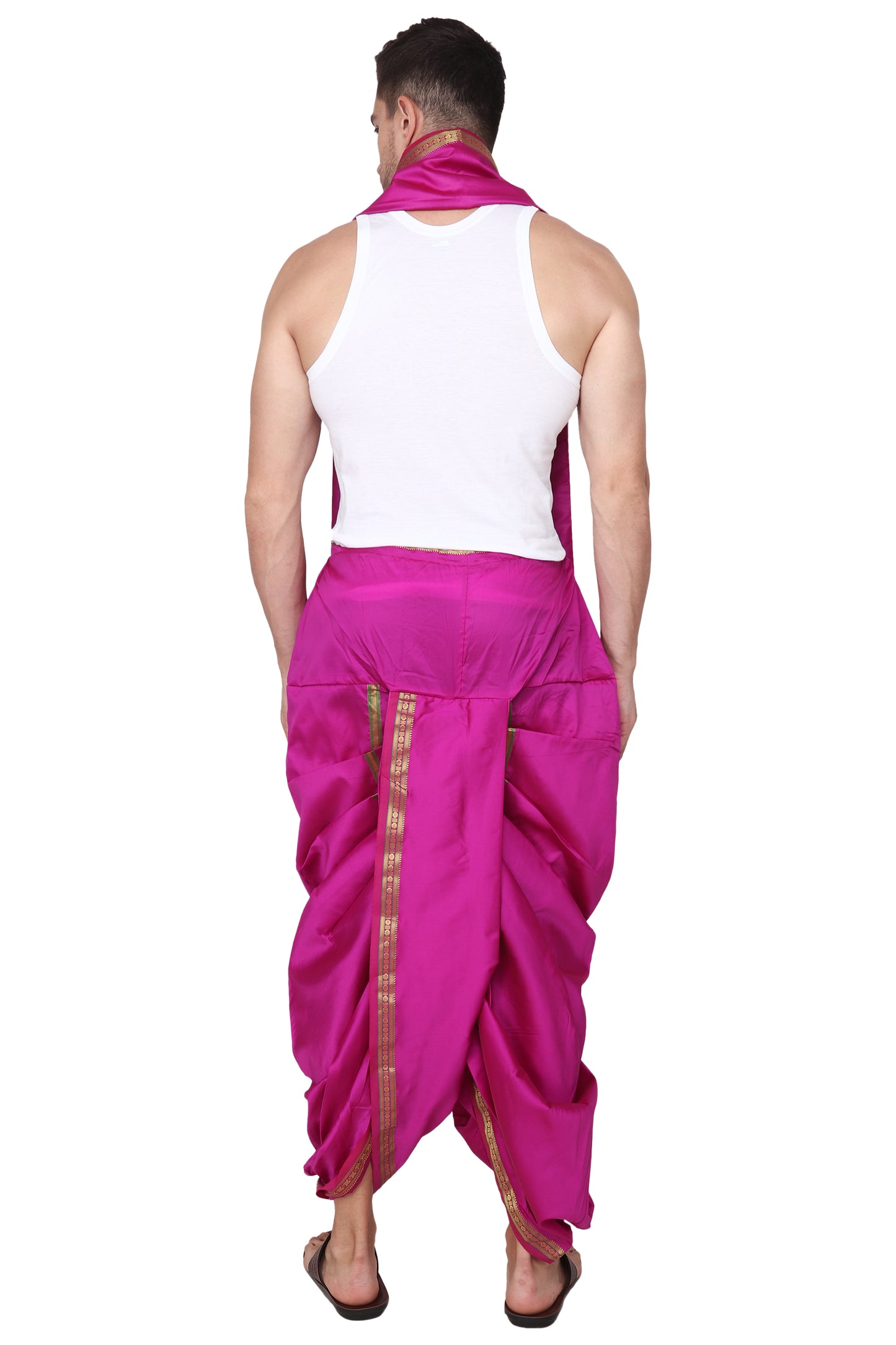 Purple - Megenta Silk Dhoti Set