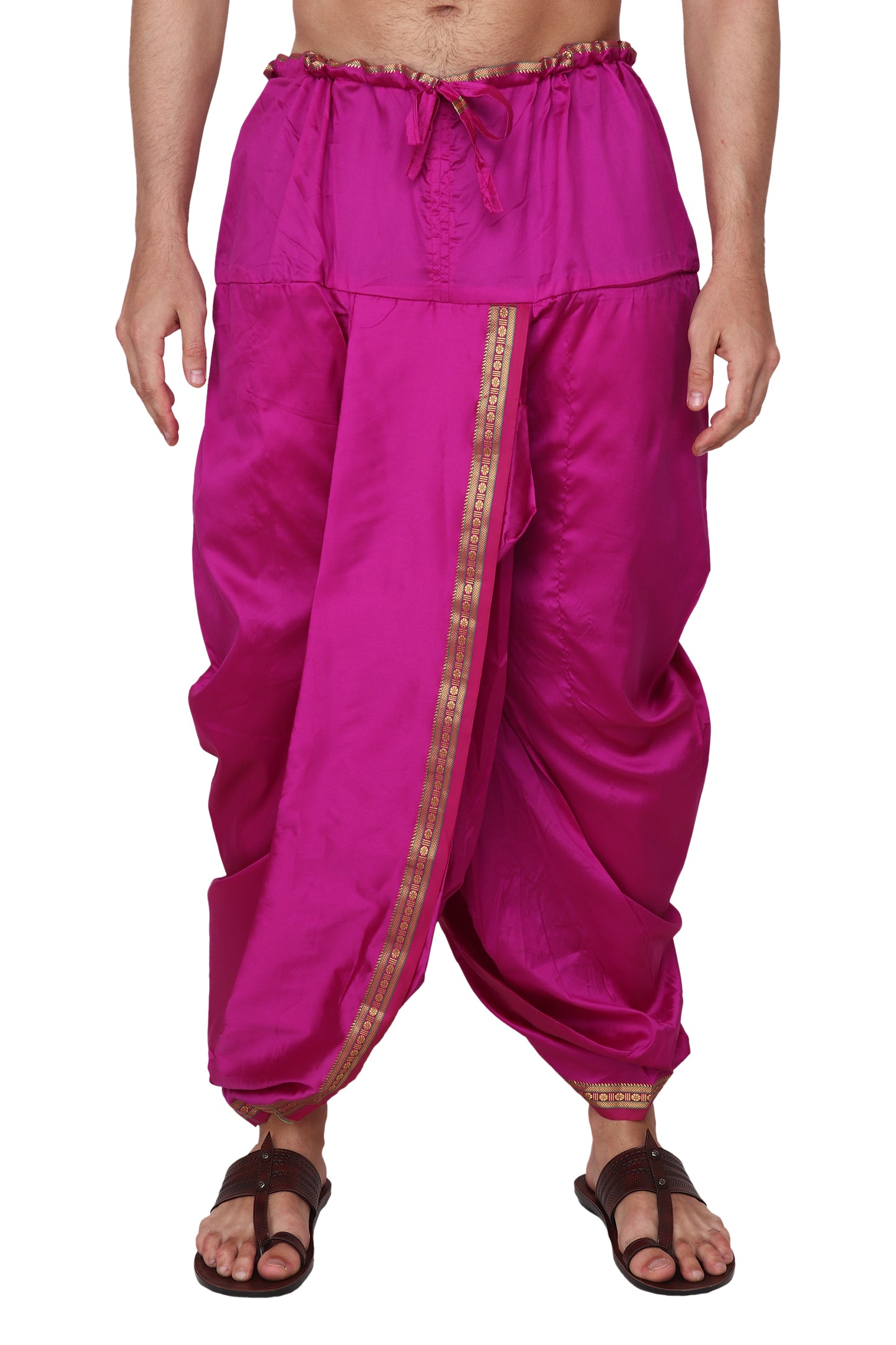 Purple - Megenta Silk Dhoti Set