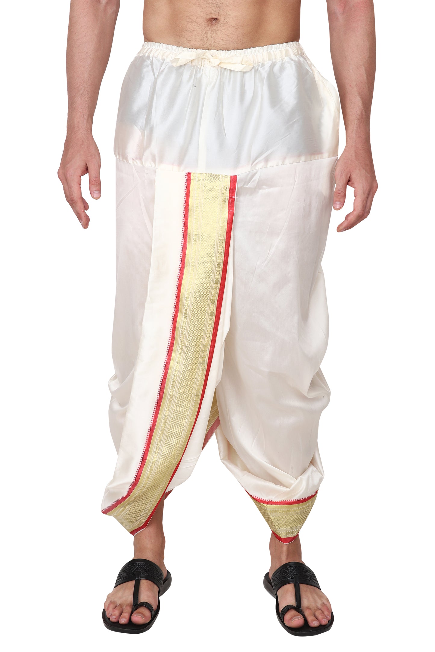 Silk Dhoti for Men - Readymade - Dhoti Angwastra Set