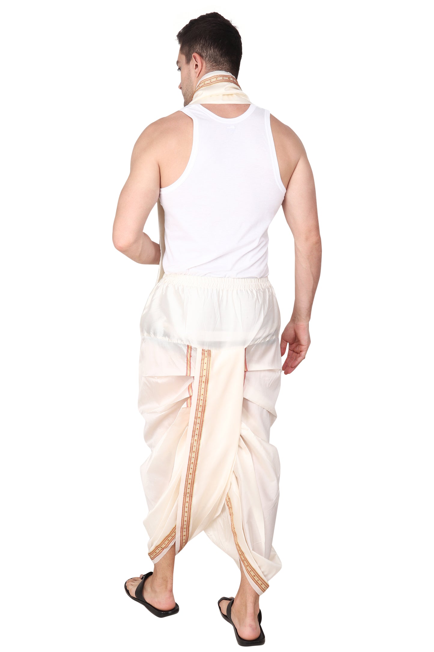 White Dhoti for Men - Pre Stitched - Dhoti Pant