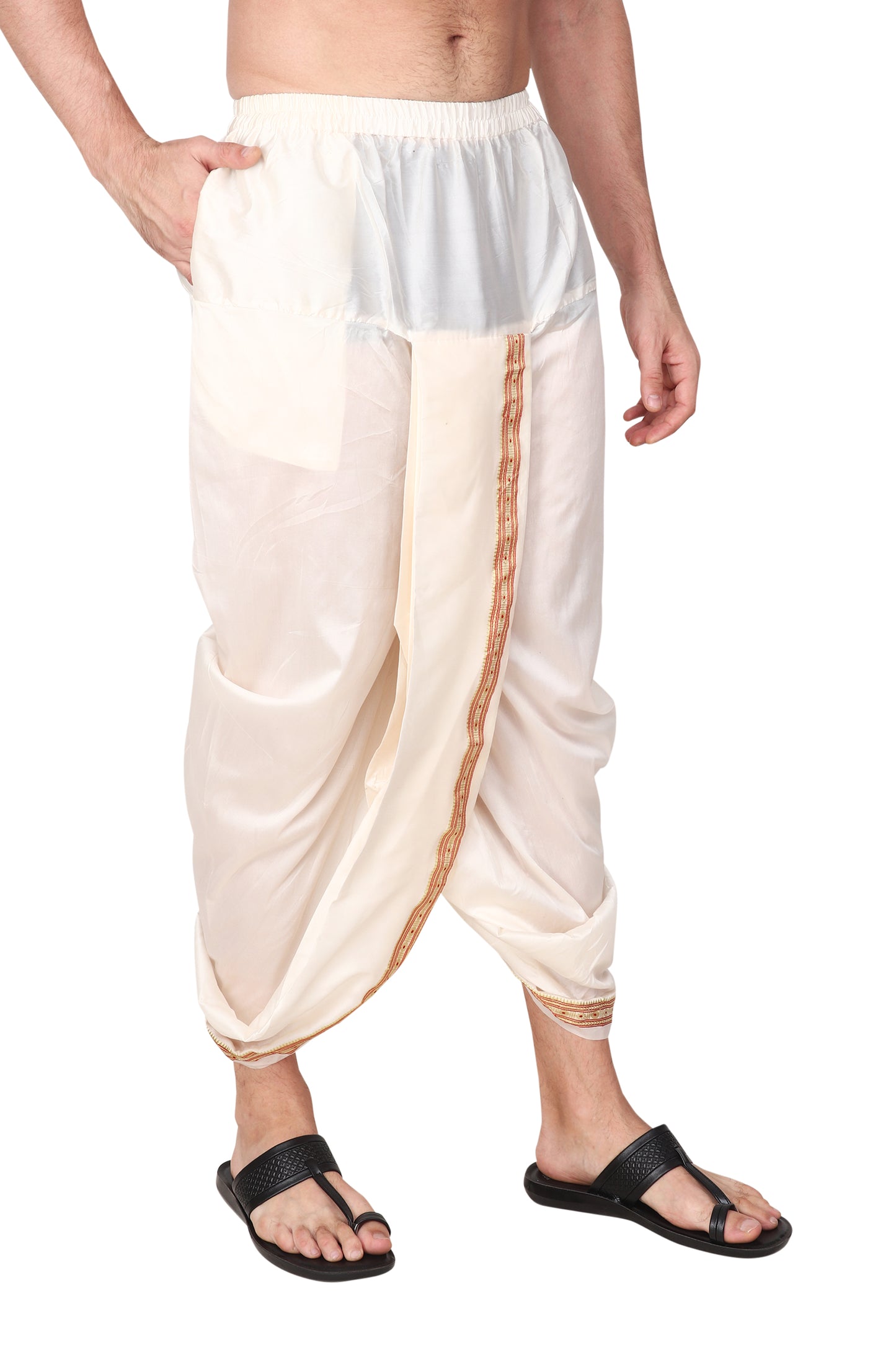 White Dhoti for Men - Pre Stitched - Dhoti Pant