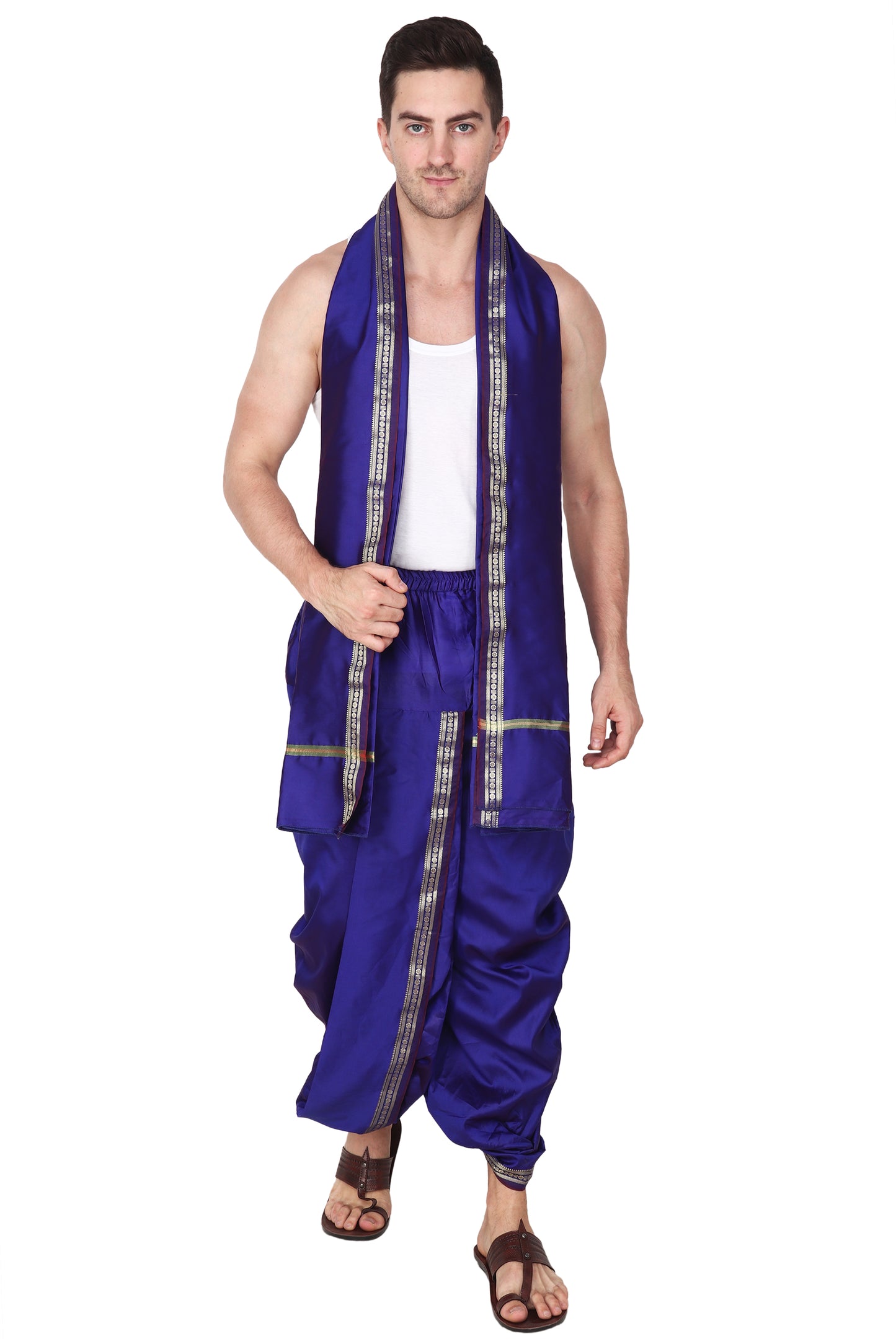 Blue - Ready to Wear Pattu Pancha Set