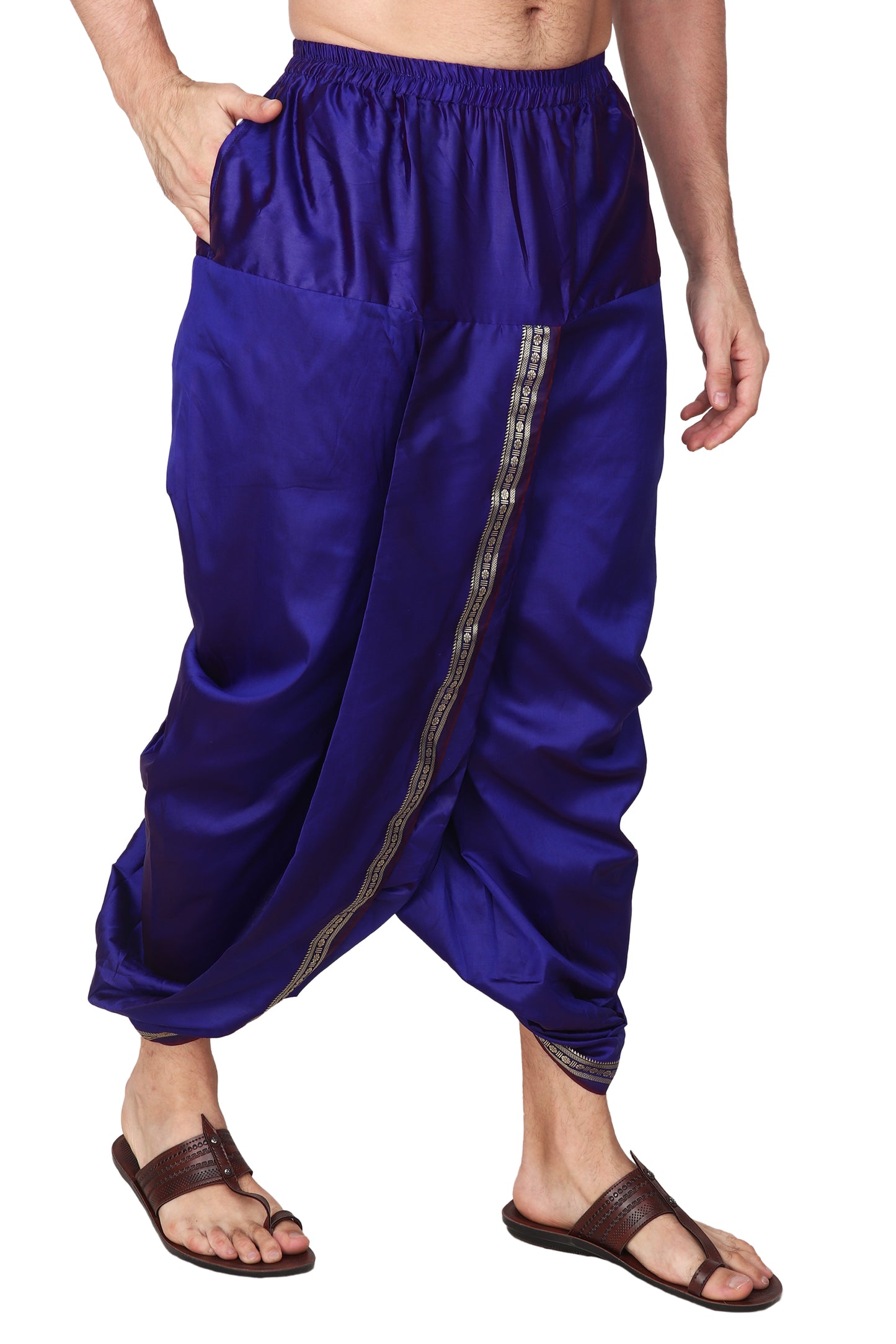 Blue - Ready to Wear Pattu Pancha Set